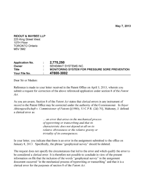 Document de brevet canadien 2775250. Correspondance 20130507. Image 1 de 2