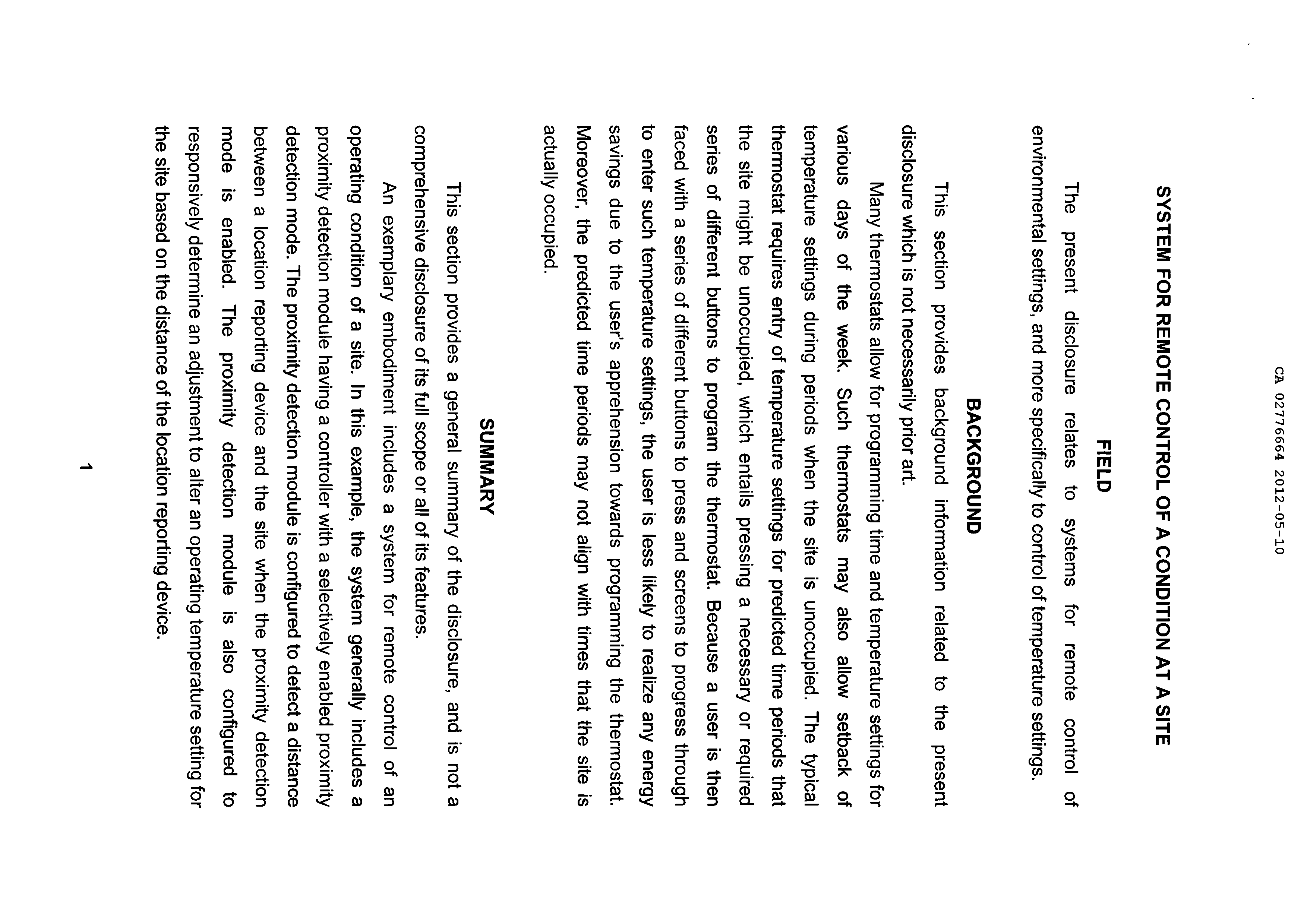Canadian Patent Document 2776664. Description 20111210. Image 1 of 17