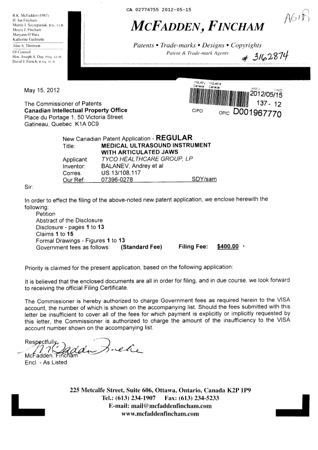 Document de brevet canadien 2776755. Cession 20120515. Image 1 de 3