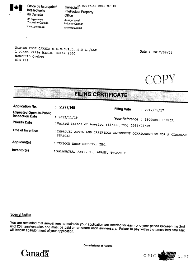 Canadian Patent Document 2777145. Correspondence 20120718. Image 3 of 4