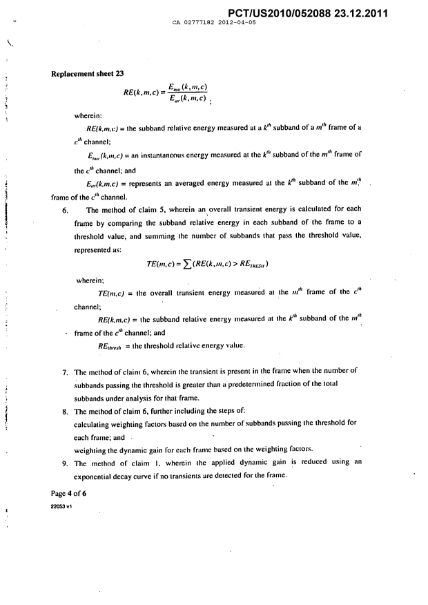 Document de brevet canadien 2777182. Revendications 20120405. Image 2 de 4