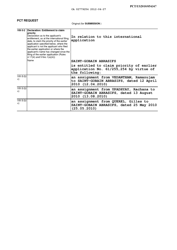 Document de brevet canadien 2779254. PCT 20120427. Image 19 de 19