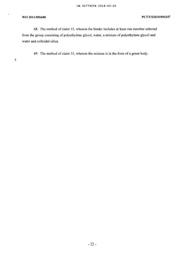Document de brevet canadien 2779254. Revendications 20140320. Image 9 de 9