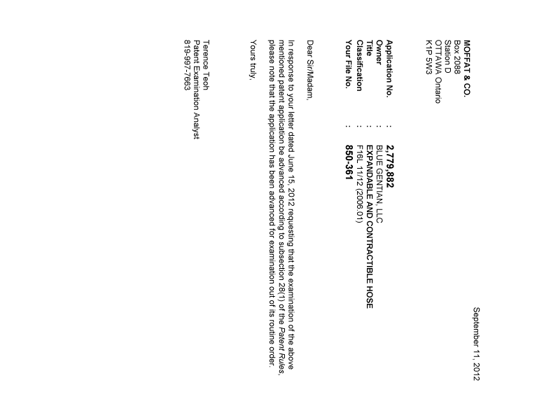 Document de brevet canadien 2779882. Poursuite-Amendment 20111211. Image 1 de 1