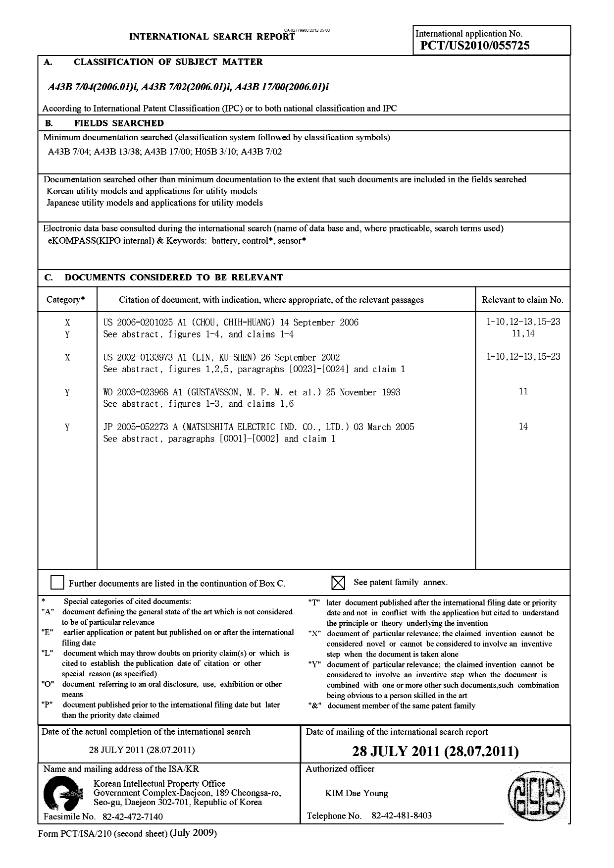 Document de brevet canadien 2779900. PCT 20120503. Image 1 de 10