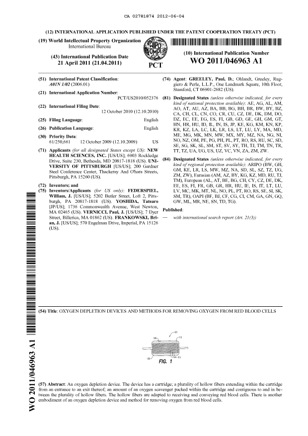 Document de brevet canadien 2781874. Abrégé 20120604. Image 1 de 1