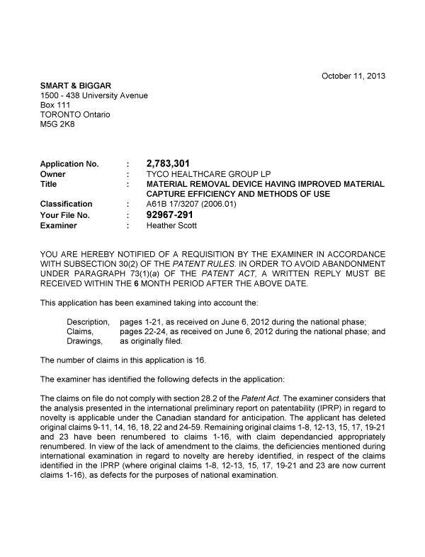 Document de brevet canadien 2783301. Poursuite-Amendment 20121211. Image 1 de 2