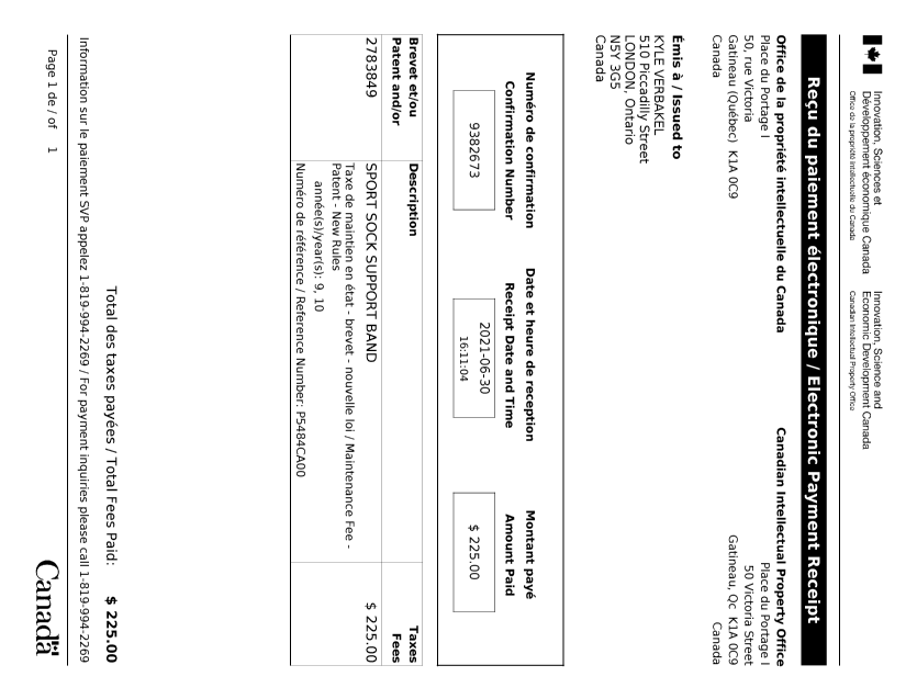 Document de brevet canadien 2783849. Paiement de taxe périodique 20210630. Image 1 de 1