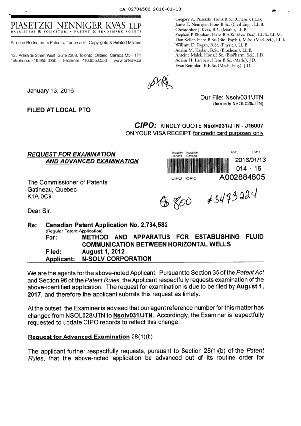 Canadian Patent Document 2784582. Prosecution-Amendment 20151213. Image 1 of 88