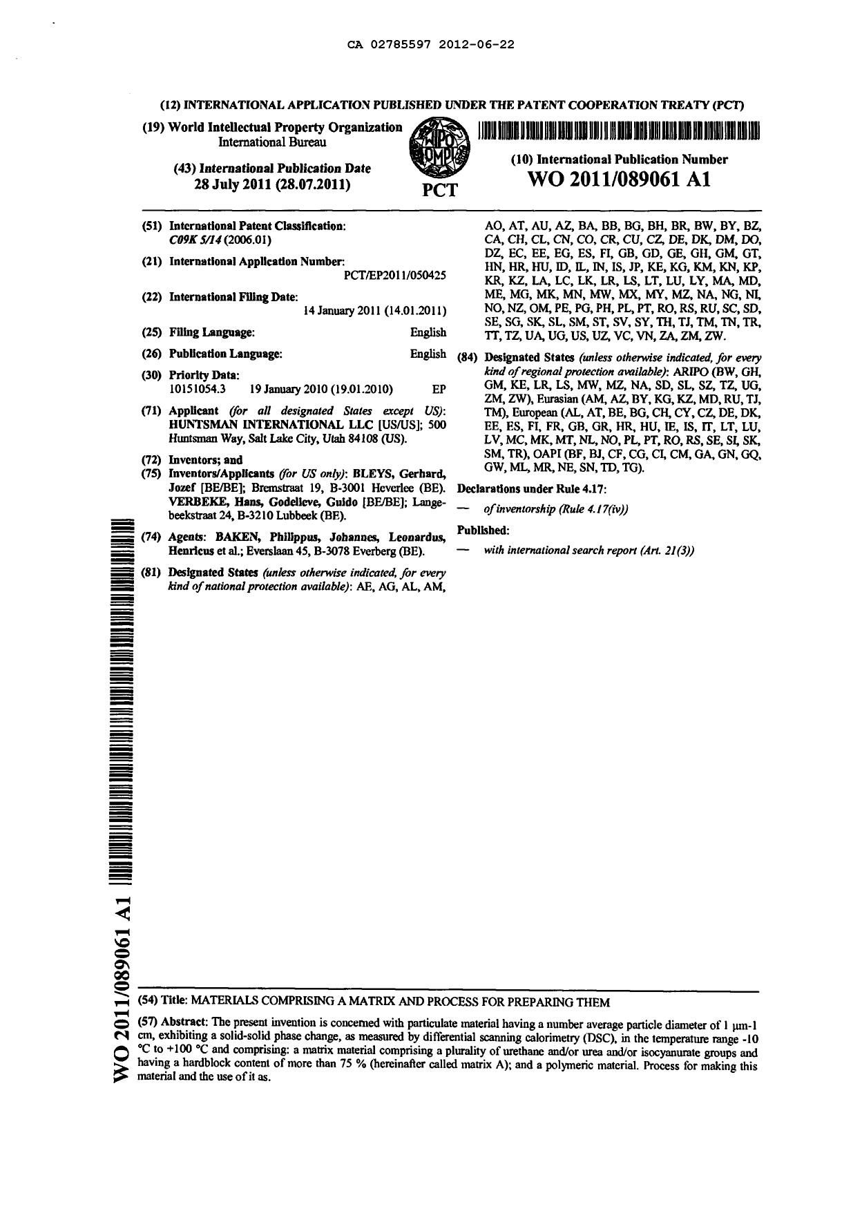 Canadian Patent Document 2785597. PCT 20120622. Image 2 of 8