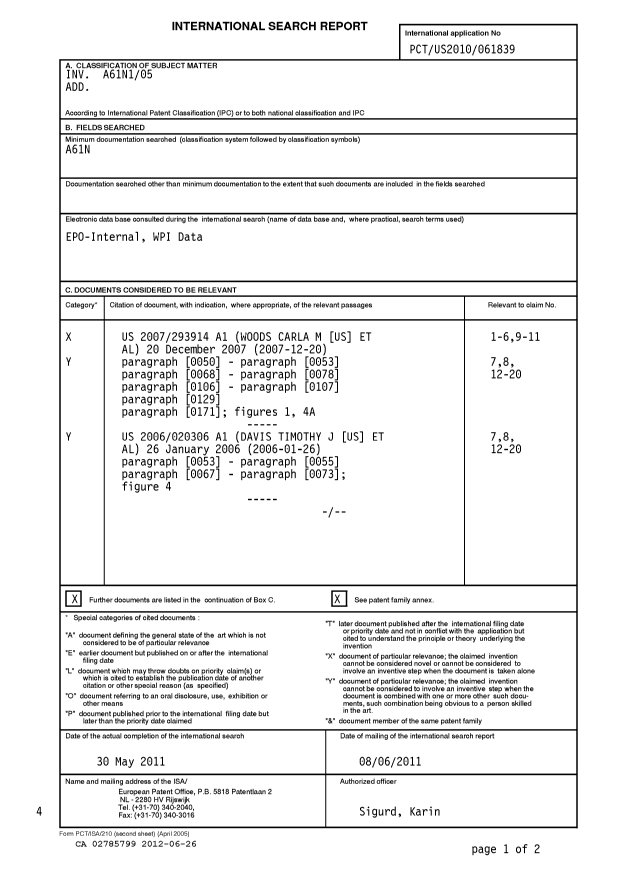 Document de brevet canadien 2785799. PCT 20120626. Image 1 de 10
