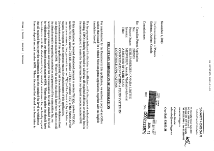 Canadian Patent Document 2785955. Prosecution-Amendment 20131101. Image 1 of 2
