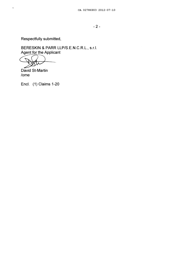 Canadian Patent Document 2786903. Prosecution-Amendment 20120710. Image 2 of 4