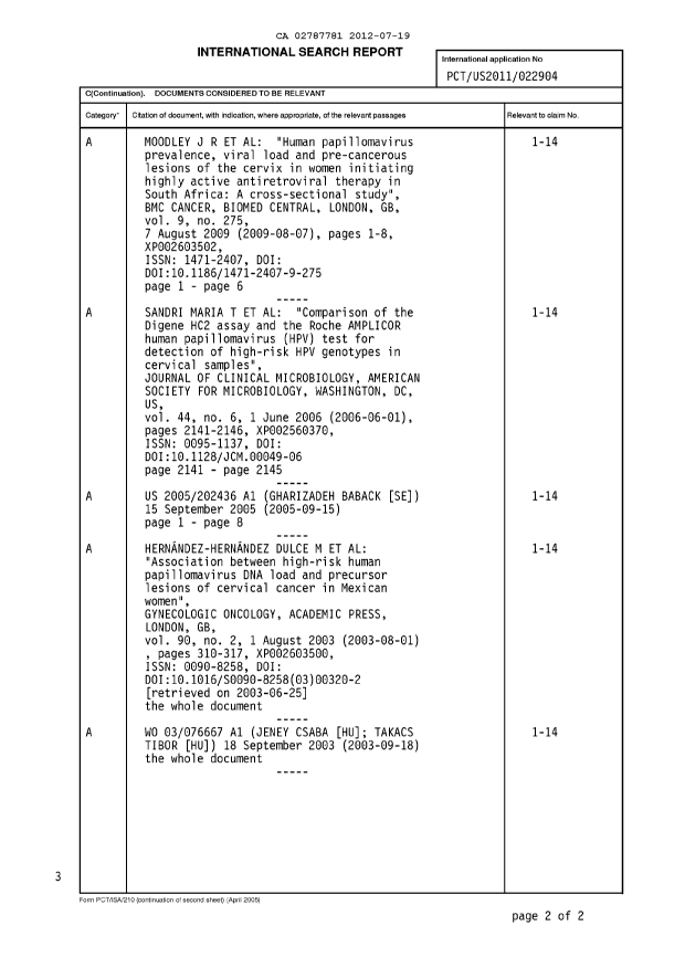 Document de brevet canadien 2787781. PCT 20120719. Image 2 de 11