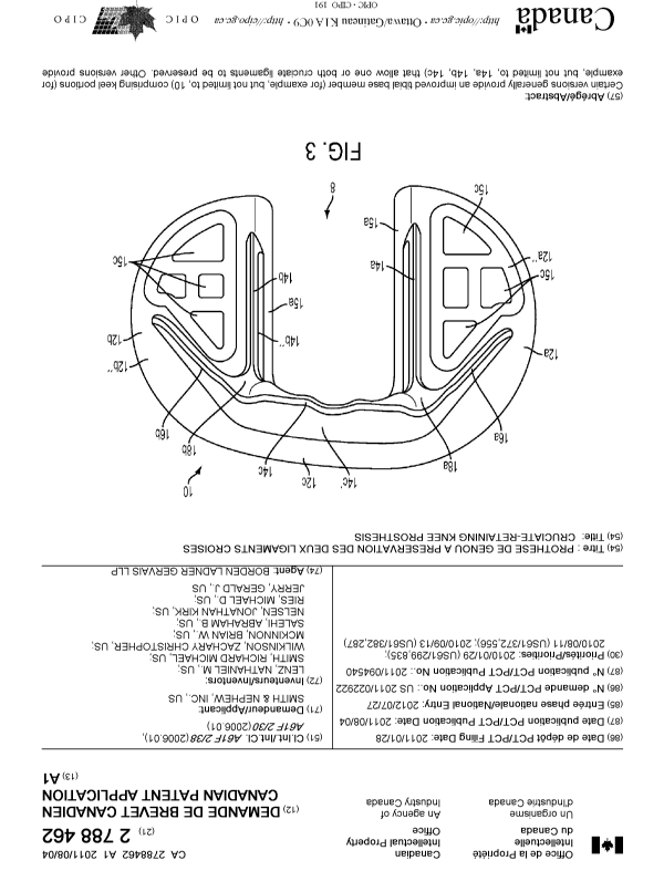 Canadian Patent Document 2788462. Cover Page 20121011. Image 1 of 2