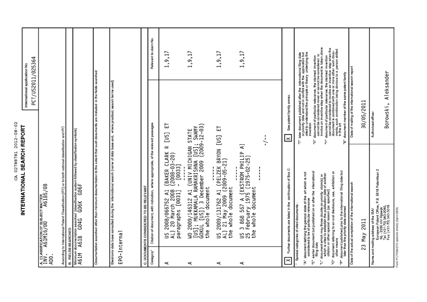 Canadian Patent Document 2788781. PCT 20120802. Image 1 of 3