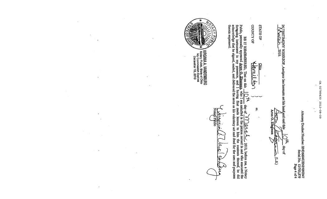 Document de brevet canadien 2789430. Cession 20111209. Image 9 de 9