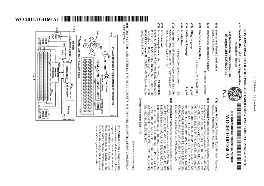 Canadian Patent Document 2789461. Abstract 20111209. Image 1 of 2