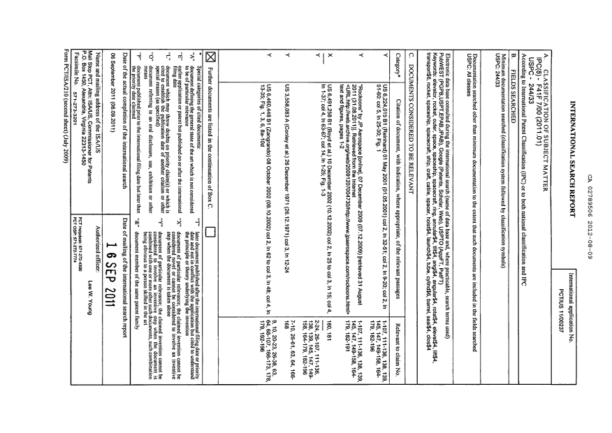 Document de brevet canadien 2789506. PCT 20111209. Image 1 de 54