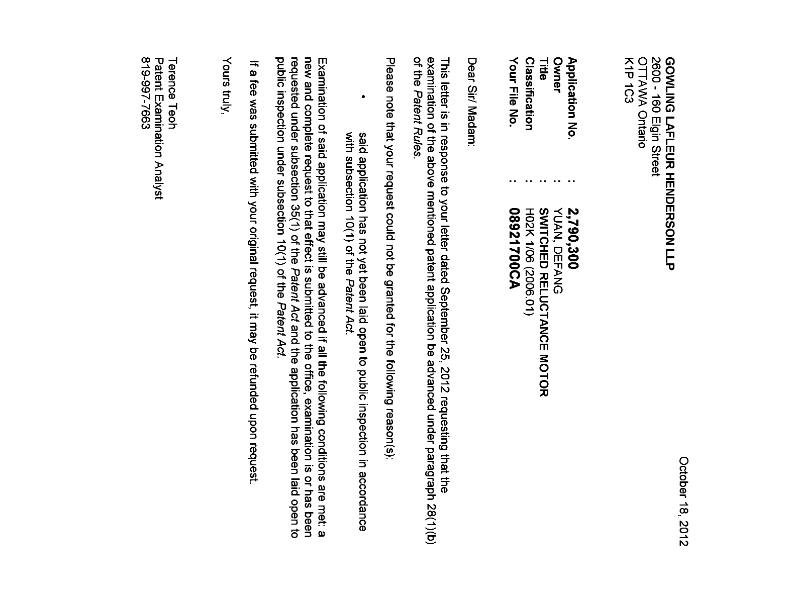 Document de brevet canadien 2790300. Poursuite-Amendment 20111218. Image 1 de 1