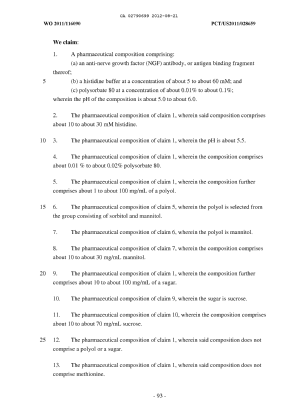 Document de brevet canadien 2790699. Revendications 20120821. Image 1 de 9