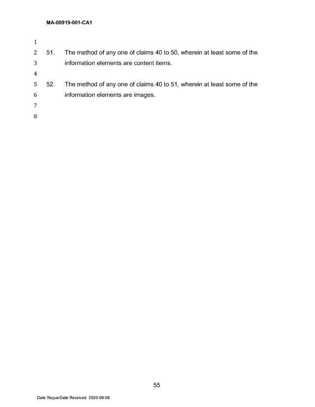 Document de brevet canadien 2790799. Revendications 20200908. Image 13 de 13