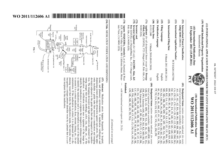 Document de brevet canadien 2792507. Abrégé 20120907. Image 1 de 2