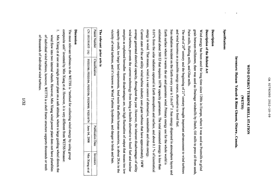 Document de brevet canadien 2792693. Description 20111209. Image 1 de 15