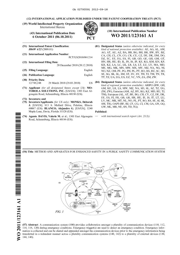 Document de brevet canadien 2793591. Abrégé 20120918. Image 1 de 1