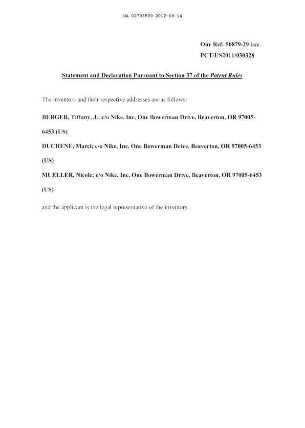 Document de brevet canadien 2793599. Cession 20120914. Image 2 de 2