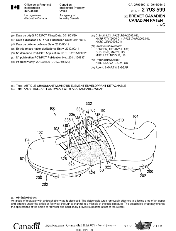 Canadian Patent Document 2793599. Cover Page 20150428. Image 1 of 1