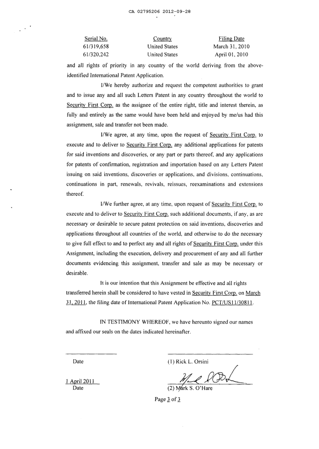 Document de brevet canadien 2795206. Cession 20120928. Image 10 de 10
