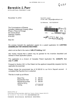 Document de brevet canadien 2795380. Cession 20121113. Image 1 de 4