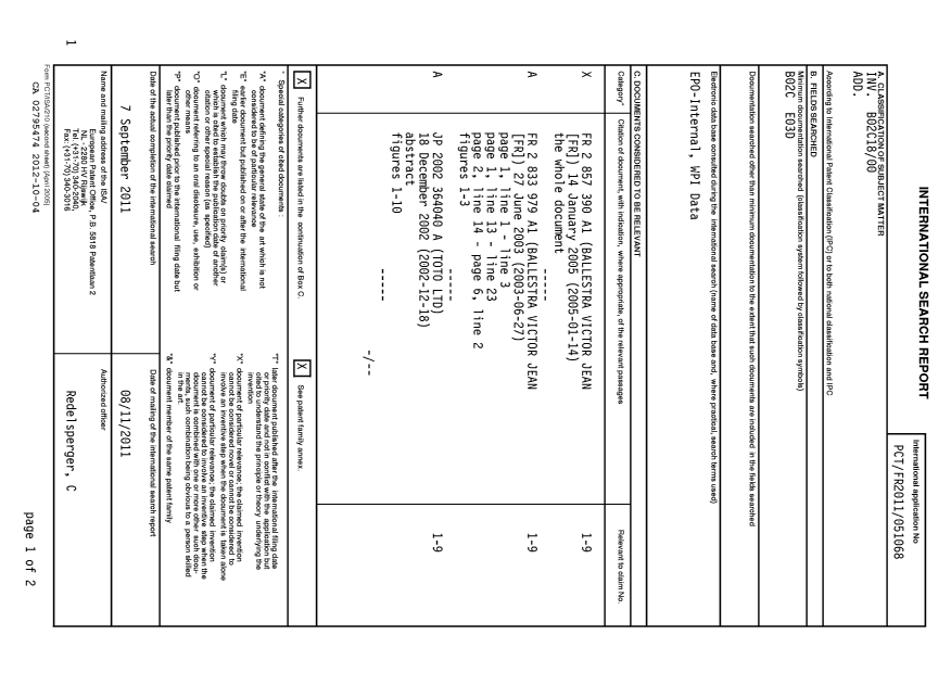 Document de brevet canadien 2795474. PCT 20121004. Image 1 de 7