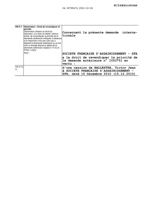 Document de brevet canadien 2795474. PCT 20121004. Image 7 de 7