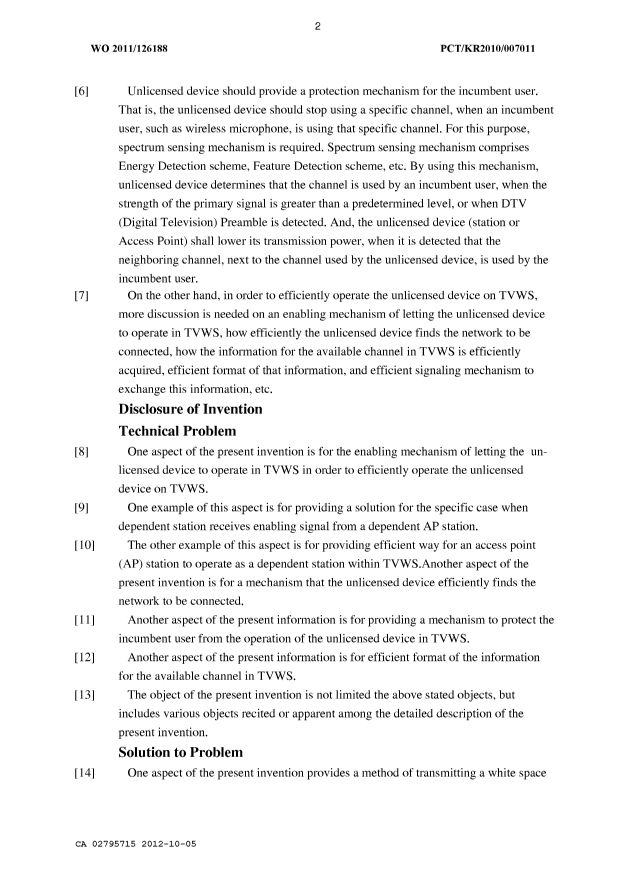 Document de brevet canadien 2795715. Description 20121005. Image 2 de 26
