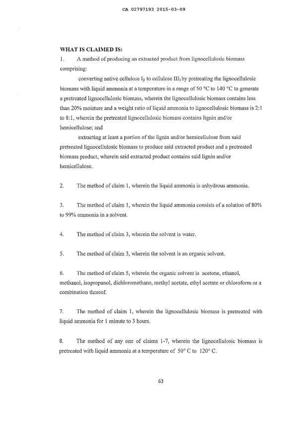 Document de brevet canadien 2797193. Revendications 20141209. Image 1 de 5