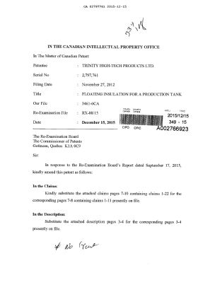 Canadian Patent Document 2797761. Prosecution-Amendment 20151215. Image 1 of 17