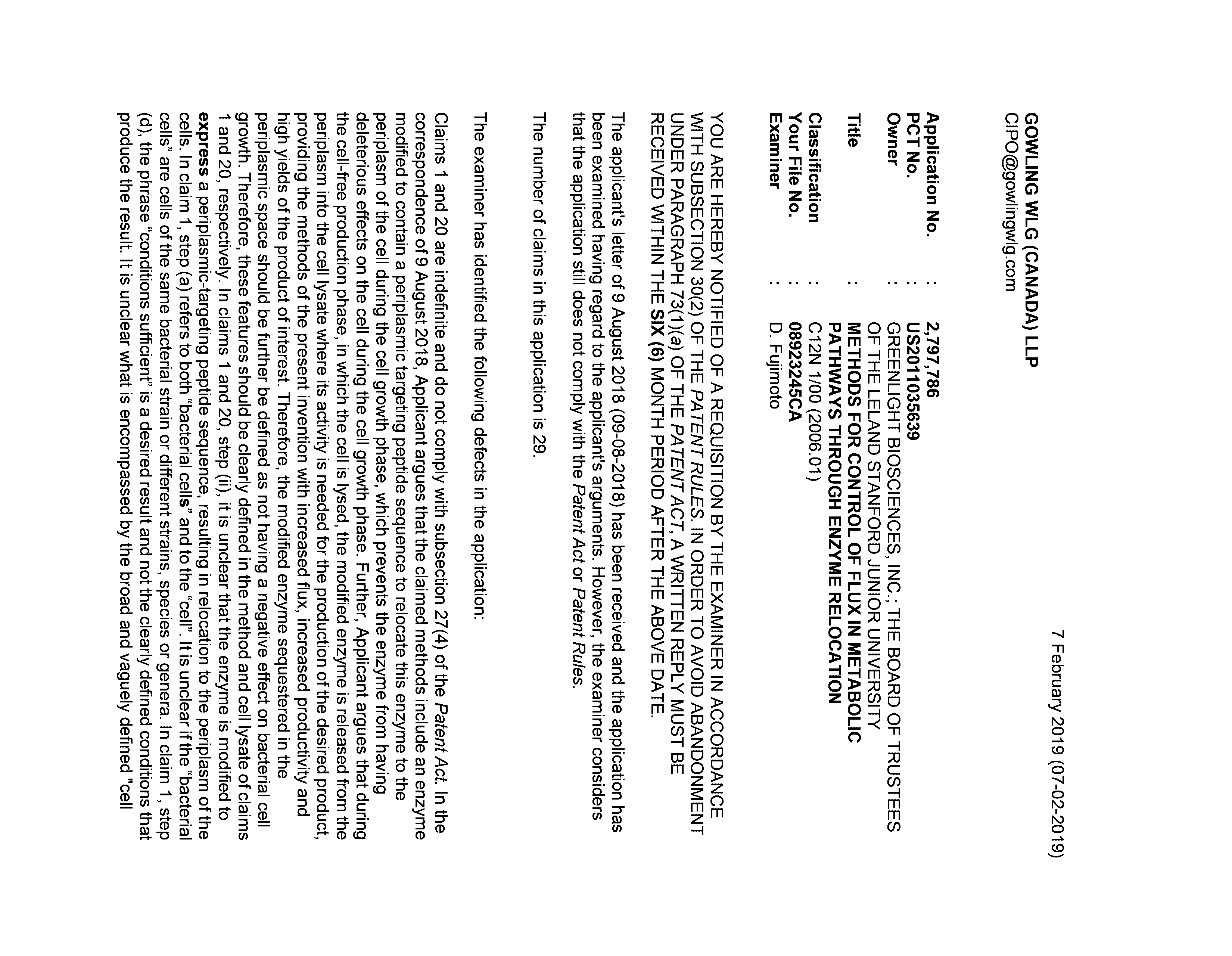 Canadian Patent Document 2797786. Prosecution-Amendment 20181207. Image 1 of 4
