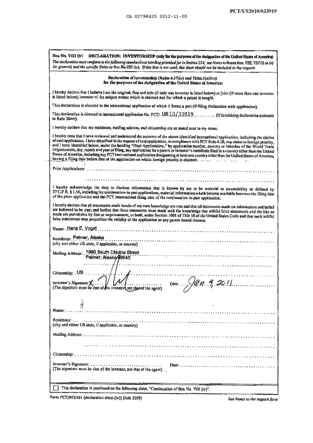 Document de brevet canadien 2798425. PCT 20121105. Image 8 de 8