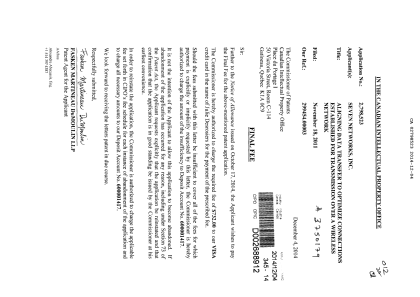 Canadian Patent Document 2798523. Correspondence 20141204. Image 1 of 1