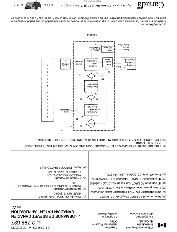 Document de brevet canadien 2798527. Page couverture 20130109. Image 1 de 2