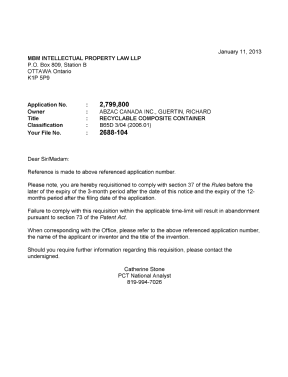 Document de brevet canadien 2799800. Correspondance 20130111. Image 1 de 1
