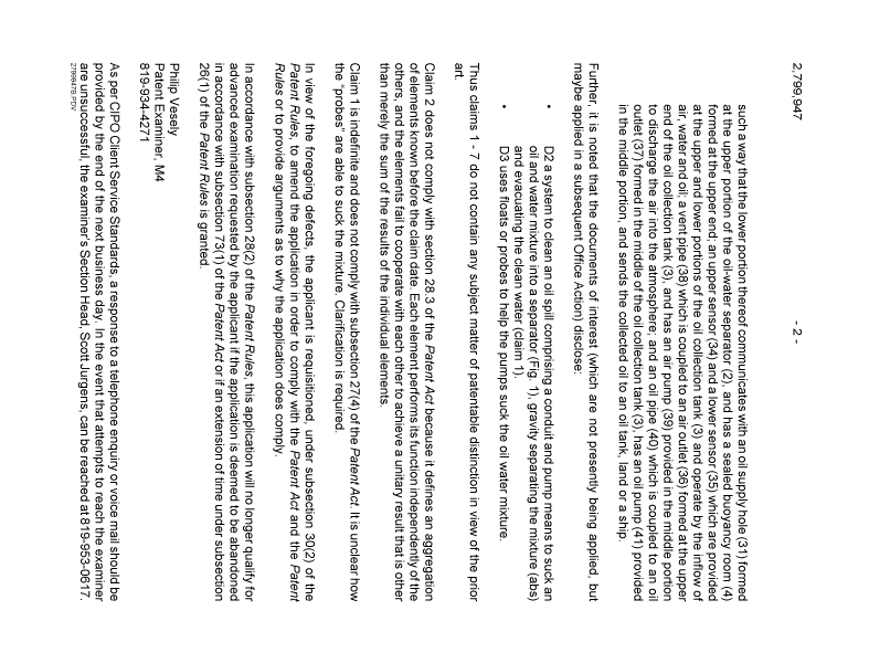 Canadian Patent Document 2799947. Prosecution-Amendment 20131030. Image 2 of 2