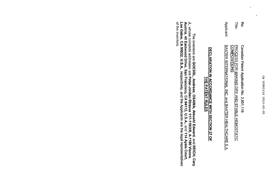 Canadian Patent Document 2801116. Correspondence 20121205. Image 2 of 2