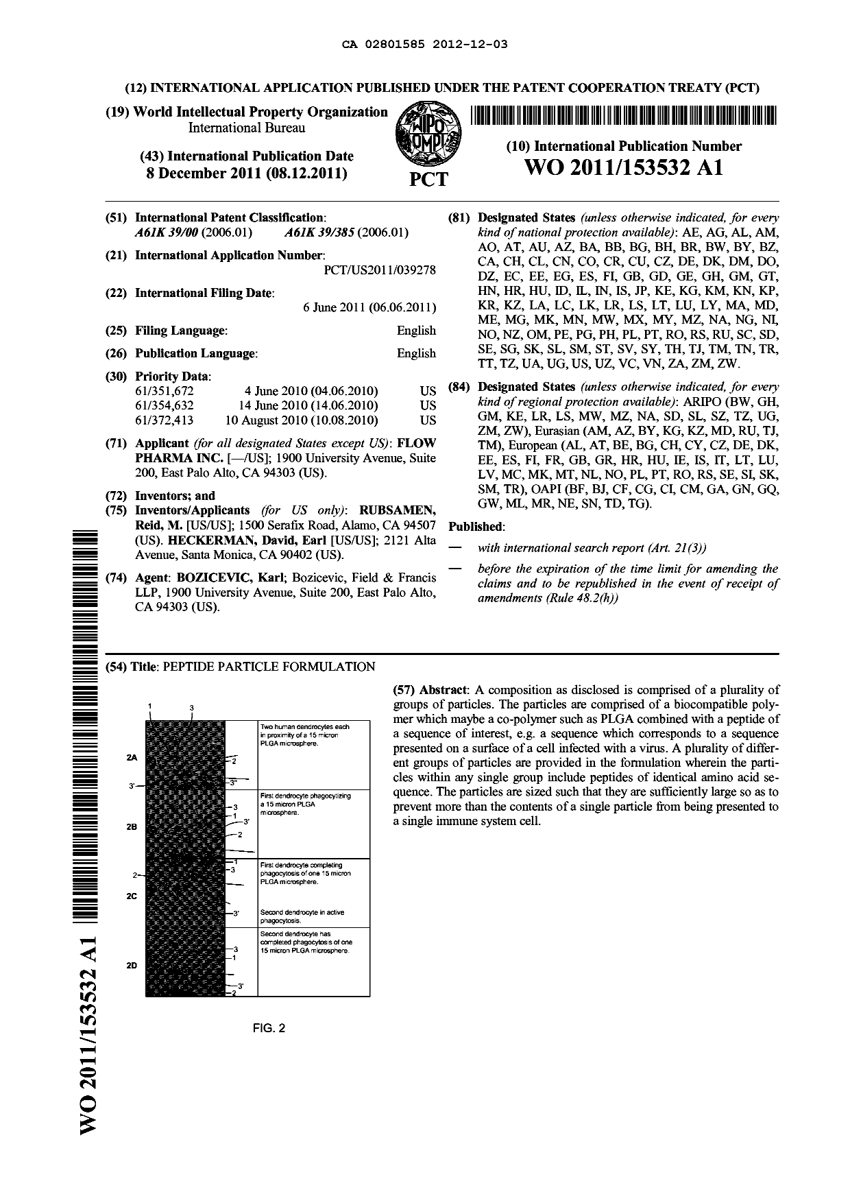Document de brevet canadien 2801585. Abrégé 20121203. Image 1 de 1