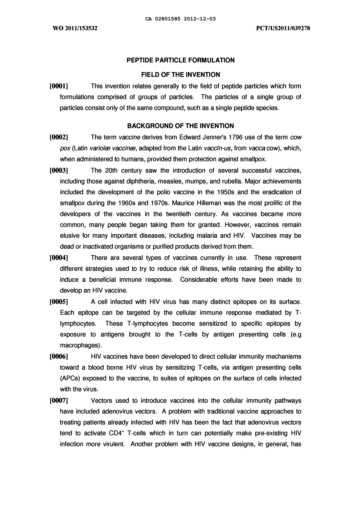 Document de brevet canadien 2801585. Description 20121203. Image 1 de 28