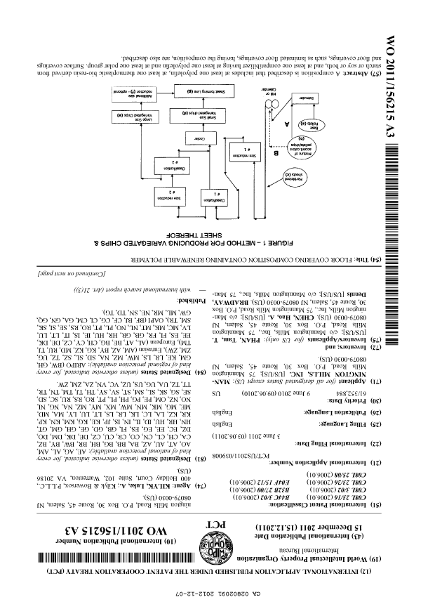 Canadian Patent Document 2802091. Abstract 20121207. Image 1 of 2