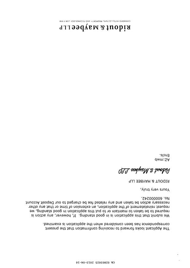 Canadian Patent Document 2803025. Prosecution-Amendment 20121216. Image 2 of 2