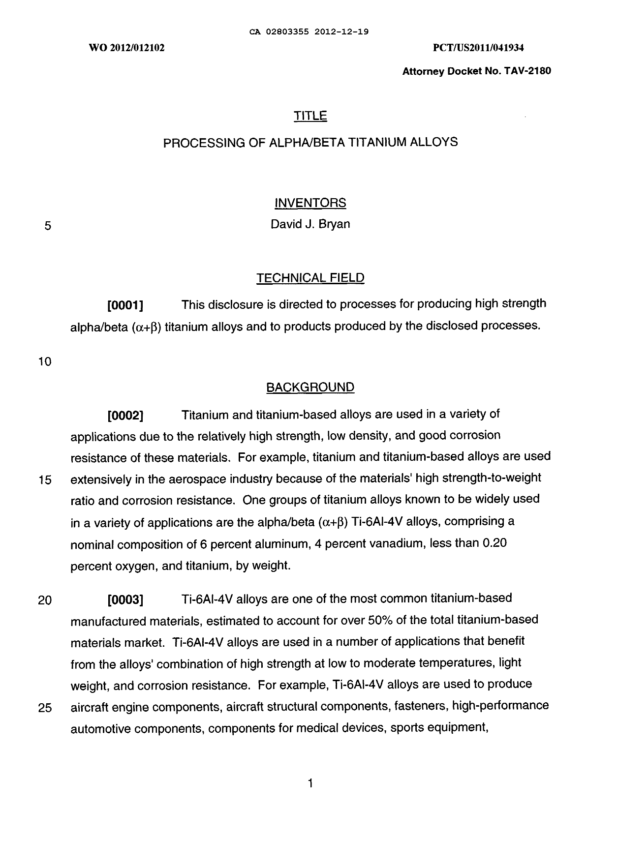 Canadian Patent Document 2803355. Description 20121219. Image 1 of 26